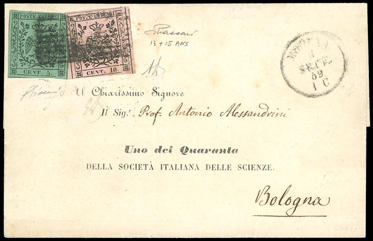 1859 - 5 cent. verde, 10 cent. ... 