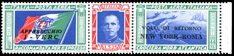 1933 - 5,25 + 44,75 lire Trittico ... 