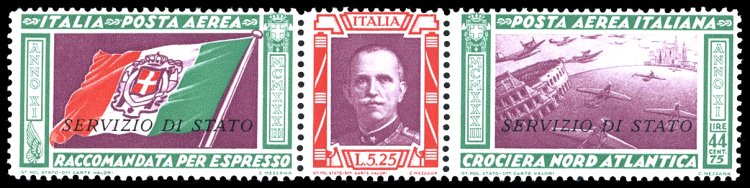 1933 - 5,25 + 44,75 lire trittico ... 