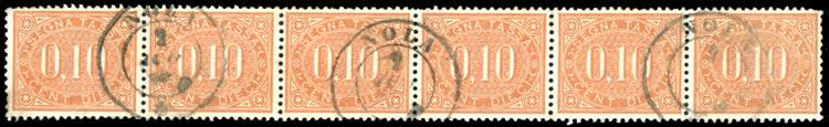 1869 - 10 cent. bruno arancio (2), ... 
