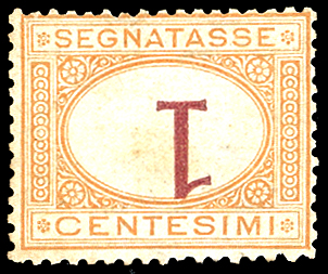 1870 - 1 cent. ocra e carminio, ... 