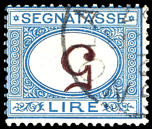 1874 - 5 lire azzurro e bruno, ... 