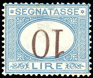 1874 - 10 lire azzurro e bruno, ... 