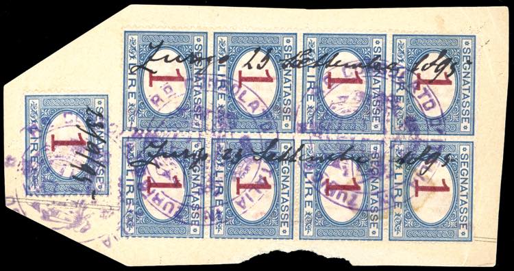 1895 - 1 lira azzurro e carminio ... 