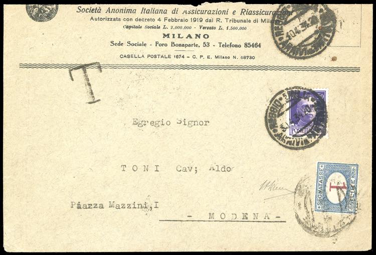 1934 - 1 lira azzurro e carminio, ... 
