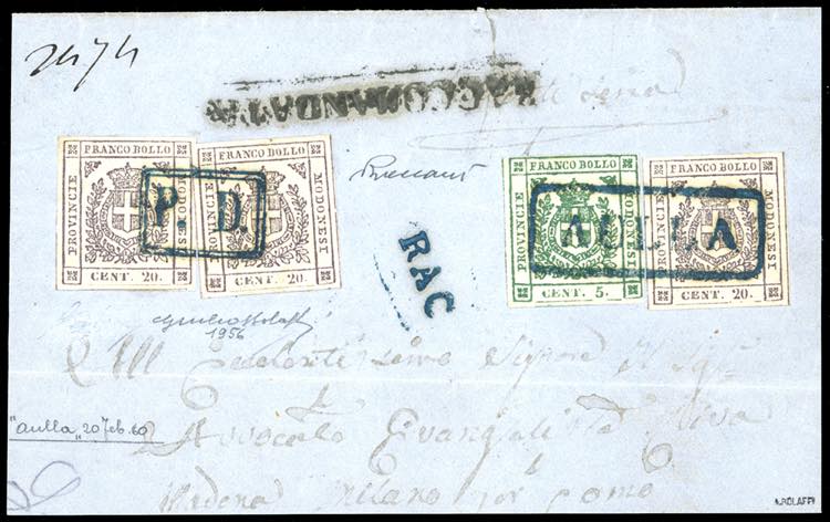 1860 - 20 cent. lilla, tre ... 