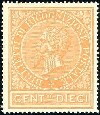 1874 - 10 cent. ocra arancio (1), ... 