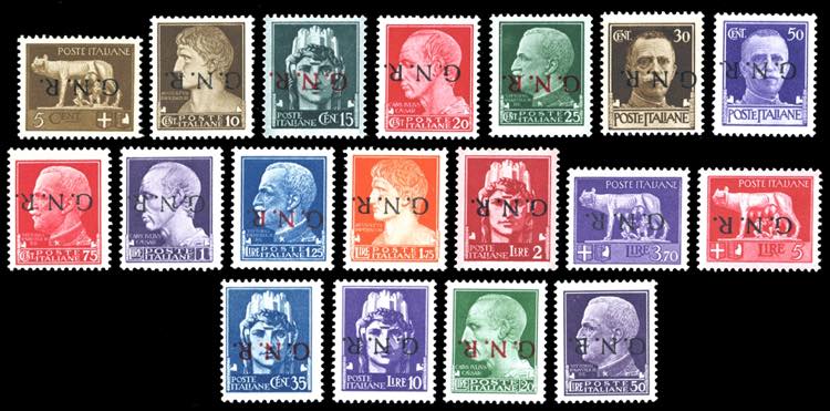 1944 - Soprastampati G.N.R. di ... 