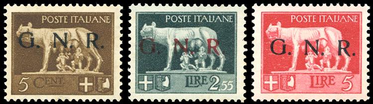 1943 - 5 cent., 2,55 lire e 5 ... 