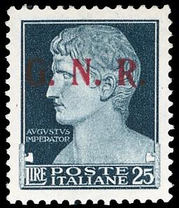 1943 - 25 lire soprastampa G.N.R. ... 