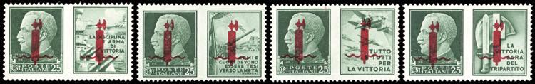 1944 - 25 cent. quattro valori ... 