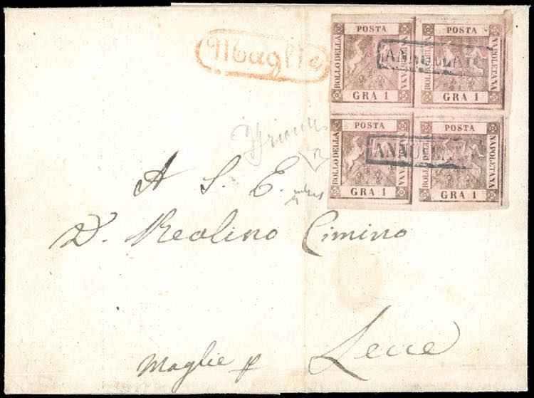 1858 - 1 grano rosa lillaceo, I ... 