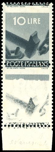 1945 - 10 lire ardesia Democratica ... 