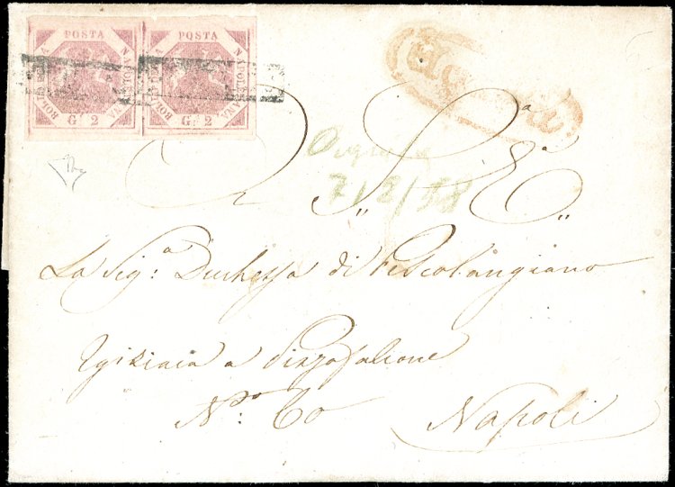 1858 - 2 grana lilla rosa, I ... 