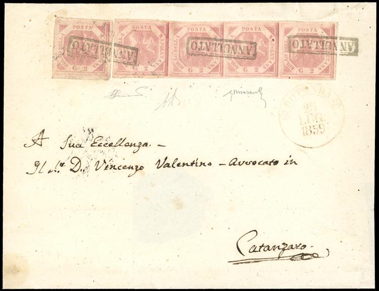 1859 - 2 grana rosa brunastro, I ... 