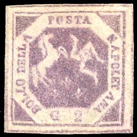 1859 - 2 grana violetto, falso per ... 