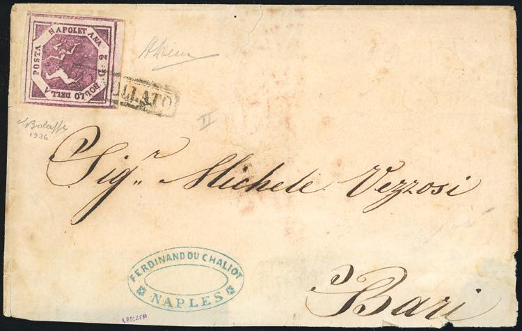 1860 - 2 grana violetto, falso per ... 