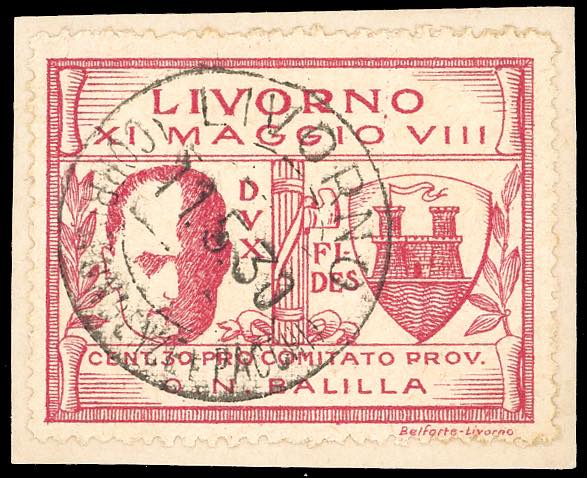 LIVORNO 1930 - 30 cent. Mussolini ... 