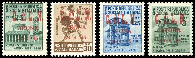 ARONA 1945 - 25 cent., 30 cent., ... 