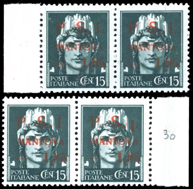 MANTOVA 1945 - 1,85 lire + 15 ... 