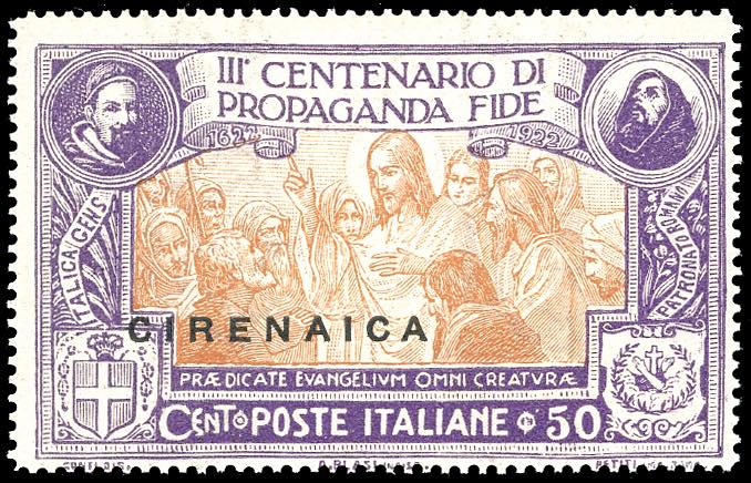 1923 - 50 cent. Propaganda Fide, ... 