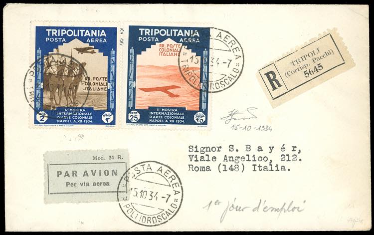 POSTA AEREA 1934 - 25 cent. e 2 ... 