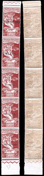 1922 - 25 cent. bruno rosso, ... 