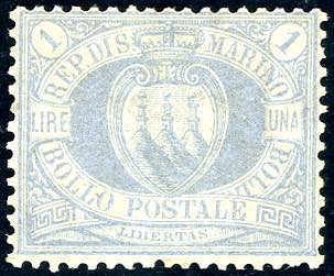 1894 - 1 lira oltremare Stemma ... 