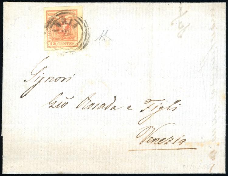 1856 - 15 cent. rosso vermiglio, ... 