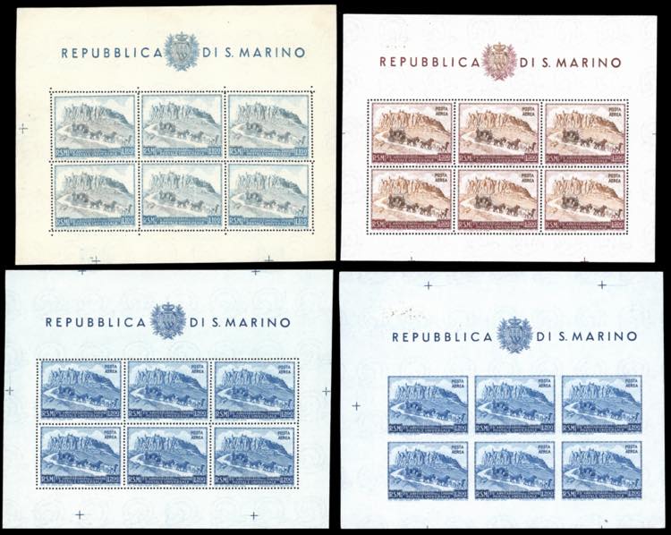 1949/51 - UPU, i quattro foglietti ... 