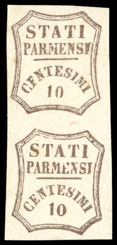 1859 - 10 cent. bruno grigiastro, ... 