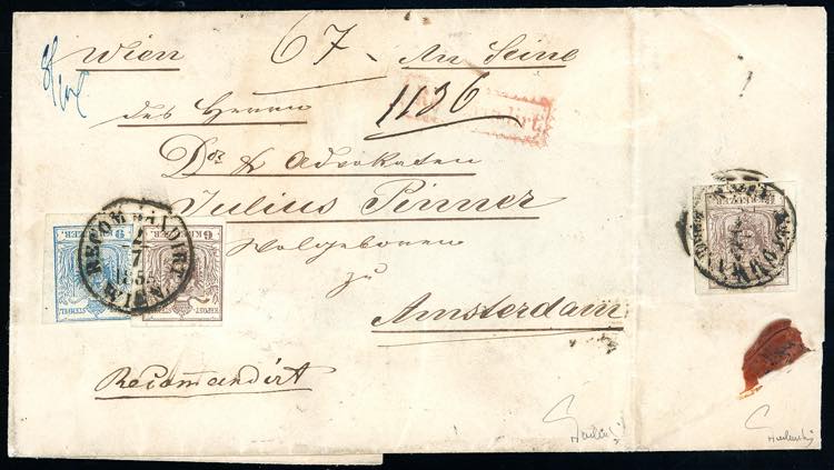 AUSTRIA 1855 - 9 kr. azzurro, 6 ... 