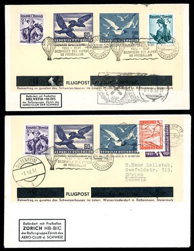 AUSTRIA POSTA AEREA 1952 - Due ... 