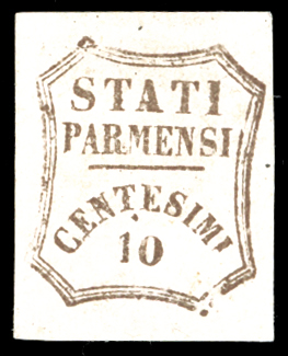 1859 - 10 cent. bruno grigiastro, ... 