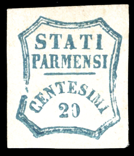 1859 - 20 cent. azzurro (15), ... 