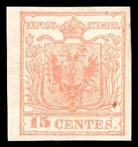 1854 - 15 cent. rosso vermiglio ... 