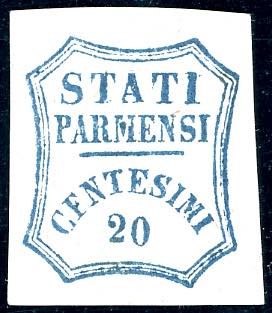 1859 - 20 cent. azzurro (15), ... 