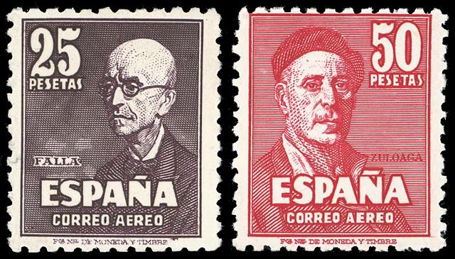 SPAGNA POSTA AEREA 1947 - Falla e ... 