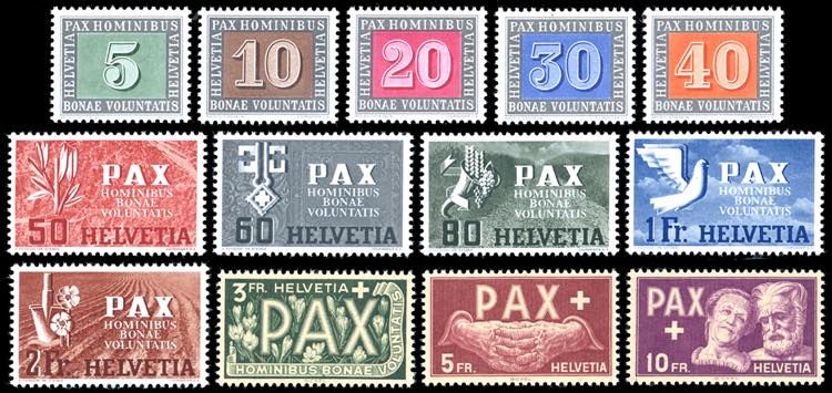 SVIZZERA 1945 - Pax, serie ... 
