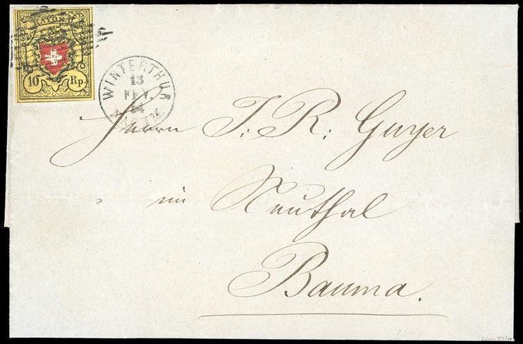 SVIZZERA 1854 - 10 r. Rayon II ... 