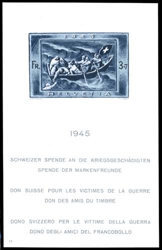 SVIZZERA FOGLIETTI 1945 - 3 + 7 f. ... 