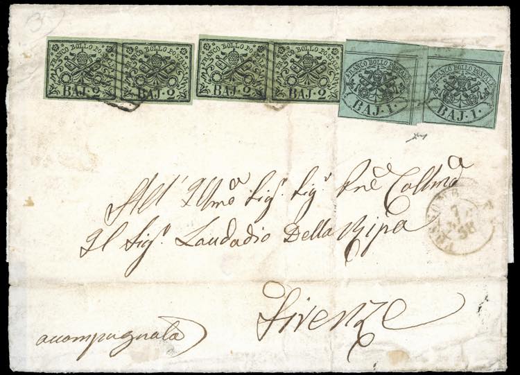 1858 - 1 baj verde grigiastro, due ... 