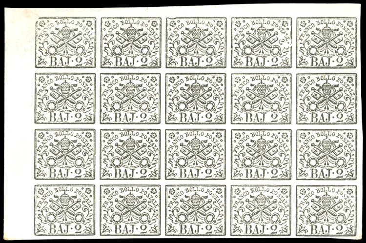 1867 - 2 baj bianco (3A), blocco ... 