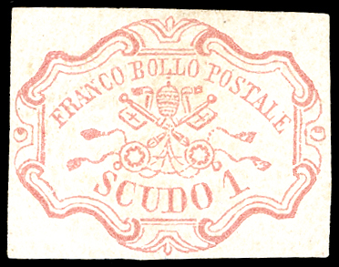 1852 - 1 scudo rosa carminio (11), ... 