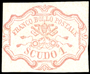 1852 - 1 scudo rosa carminio (11), ... 