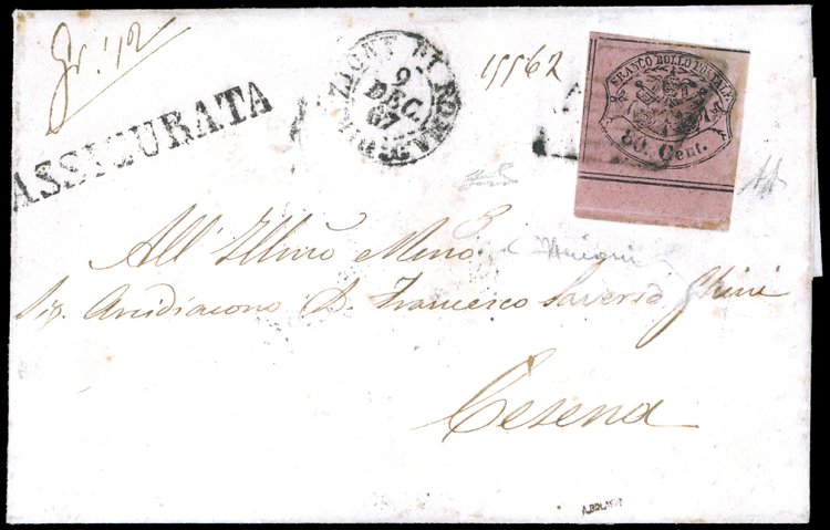 1867 - 80 cent. rosa lillaceo ... 