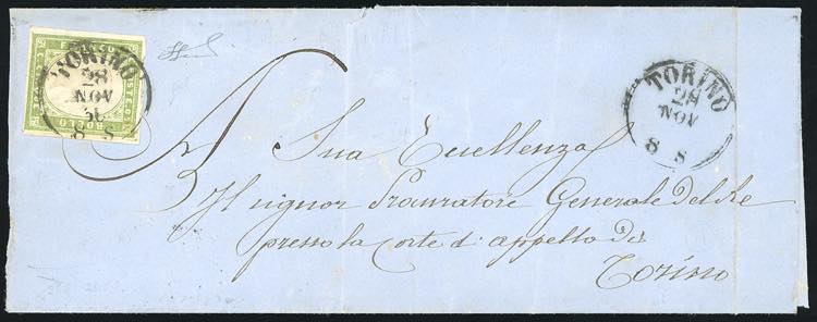 1860 - 5 cent. verde oliva (13Bc), ... 