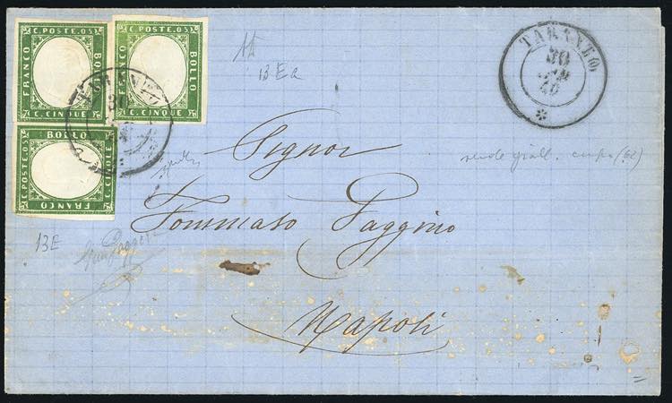1863 - 5 cent. verde cupo, due ... 