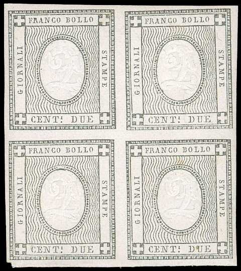 1861 - 2 cent. grigio nero per ... 