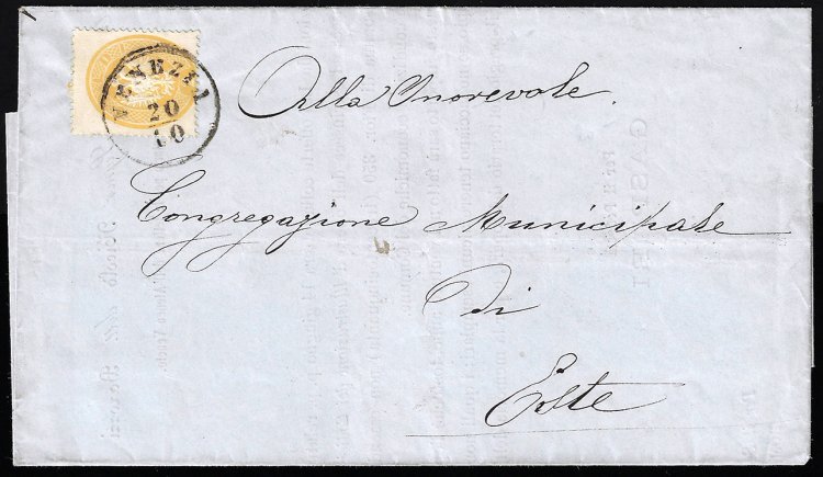 1864 - 2 soldi giallo, dent. 14 ... 